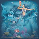 Mermaid and Dolphins by GruberJan