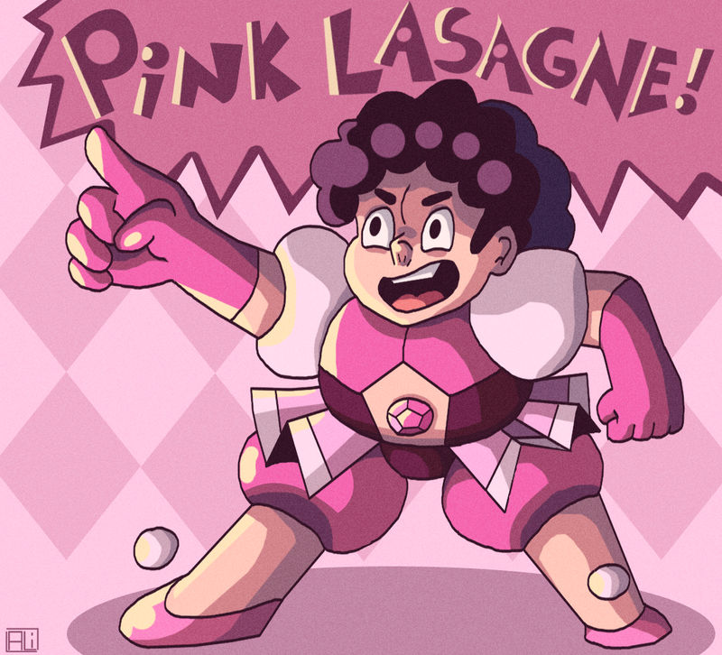 My lasagne! Your lasagne! PINK LASAGNE!!!! Steven Universe (C) Rebecca Sugar, Cartoon Network