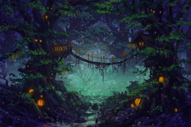 Commission - Elf Forest by CassiopeiaArt
