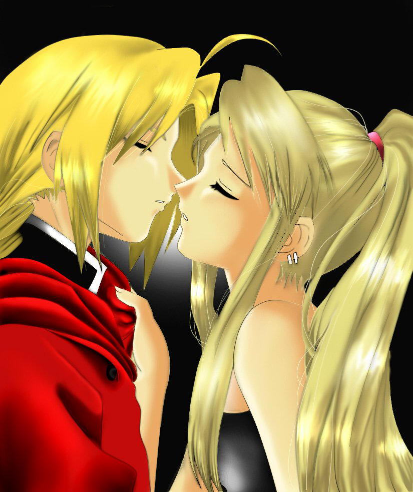 Ed and Winry about to kiss by barbypornea