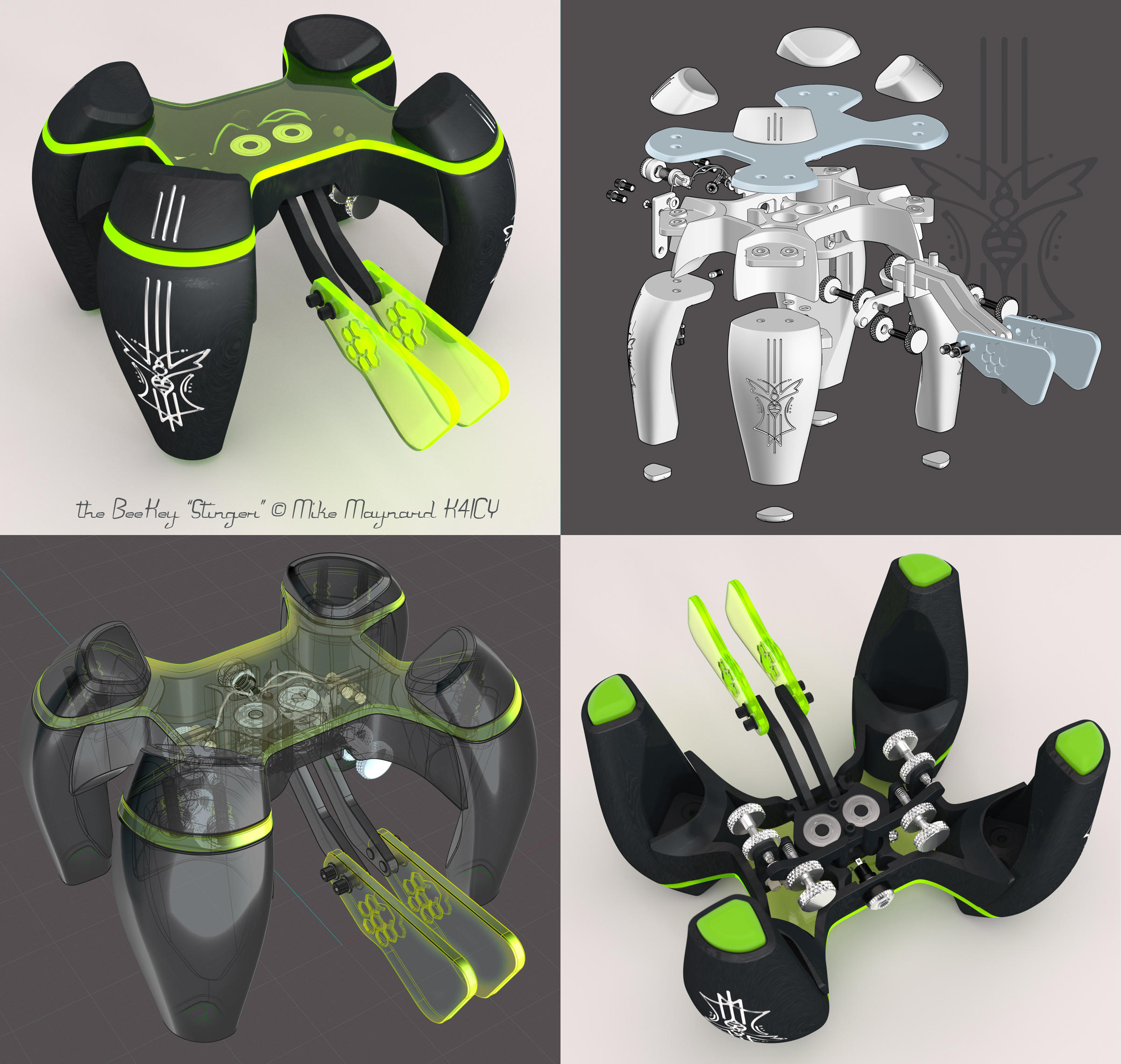 K4ICY BeeKey 'Stinger' Dual-Lever Paddle by MikeK4ICY