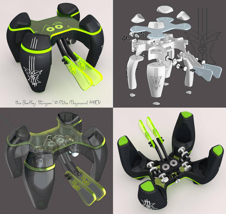 K4ICY BeeKey 'Stinger' Dual-Lever Paddle by MikeK4ICY