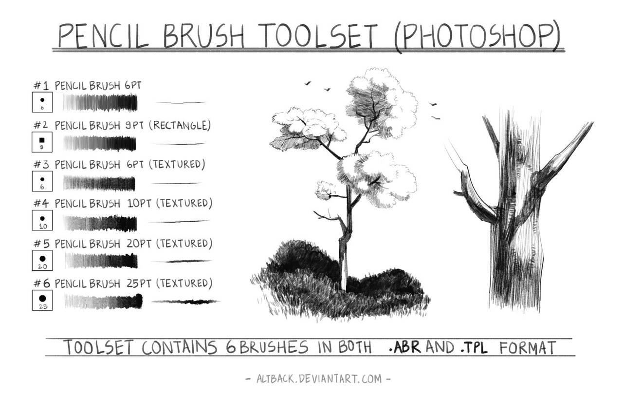 Pencil Brush Toolset Ver 1.0 (Photoshop) by altback