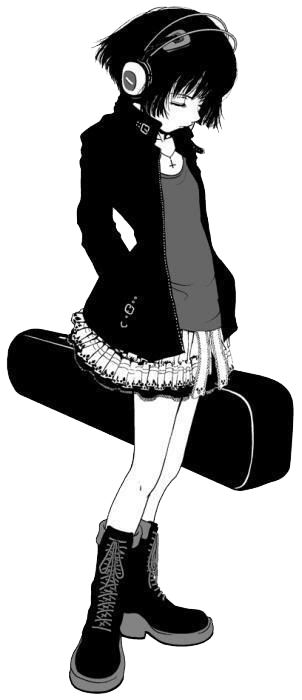 Emo Black And White Girl Anime Render By Nurulnasuha On Deviantart