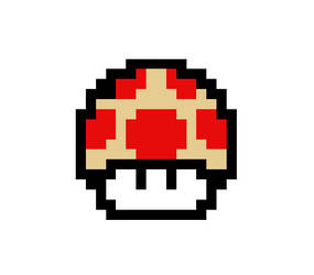 Mario Mushroom Pixel Art Png