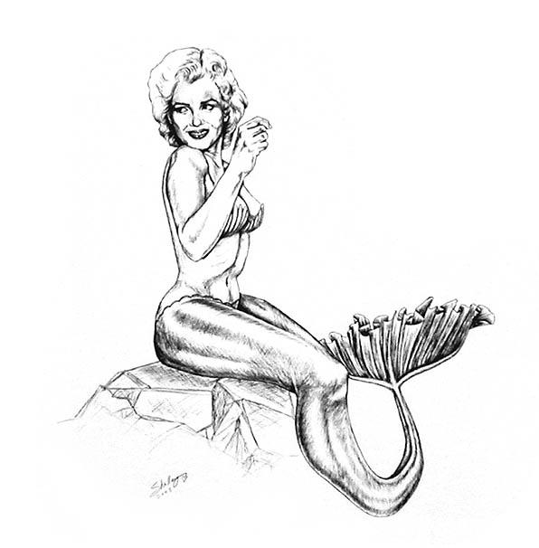 Marilyn Monroe as a Mermaid by sfairbanks