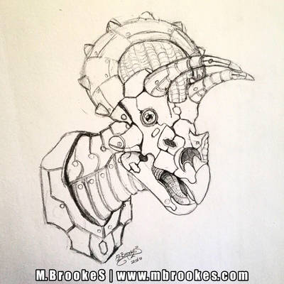 Robo-Ceratopsian Triceratops Sketch by she1badelf