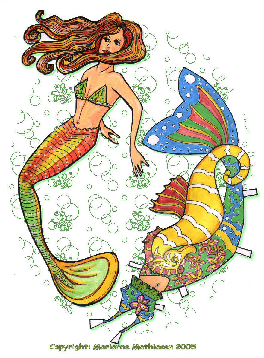 Mermaid paper doll by ranunkel