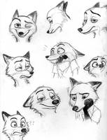 Nick Wilde - Face Expressions by Enchanted-Wings