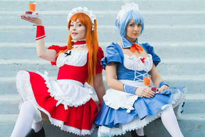 Asuka and Rei at your Service! by NikitaCosplay