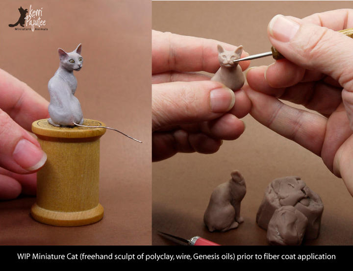 WIP Miniature Cat Sculpture - no fur by Pajutee