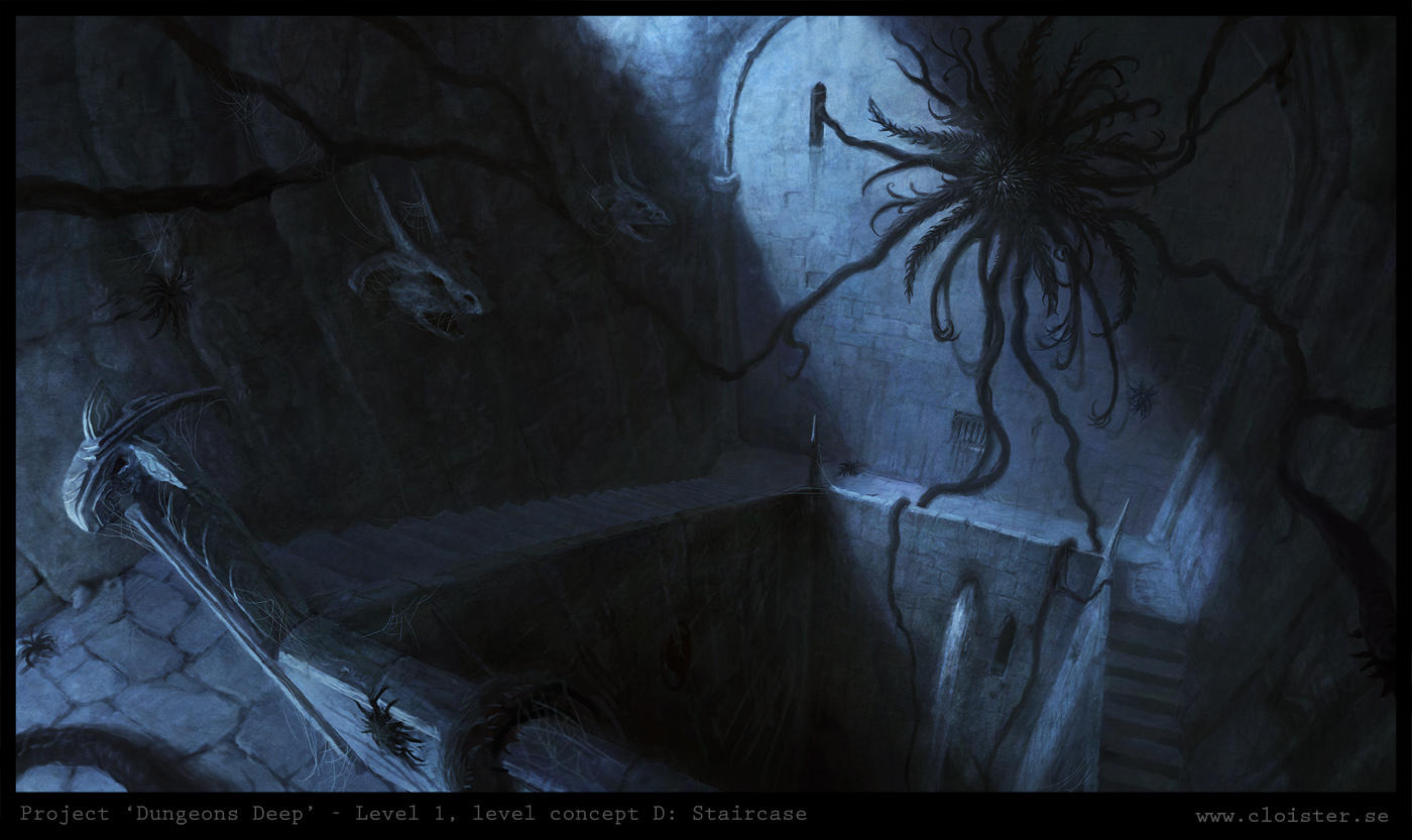 Dungeon level 1 - level concept D: Staircase by Cloister
