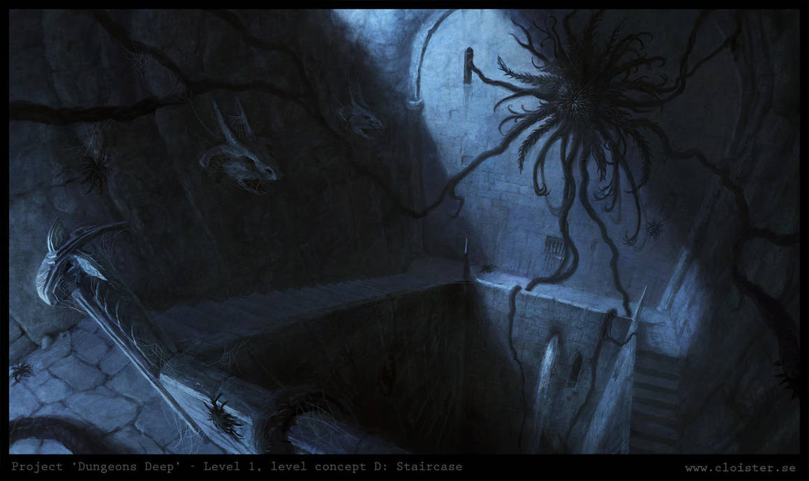 Dungeon level 1 - level concept D: Staircase by Cloister