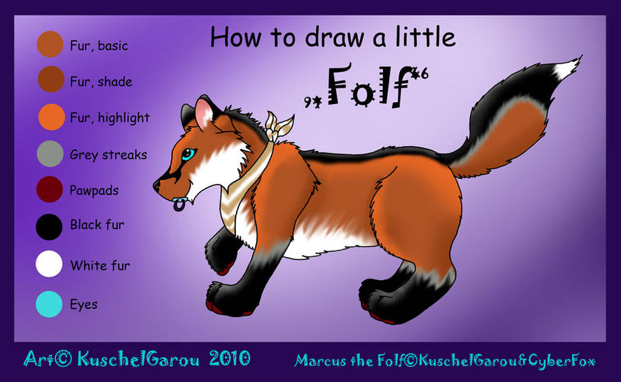 How to draw a little 'Folf' by KuschelGarou