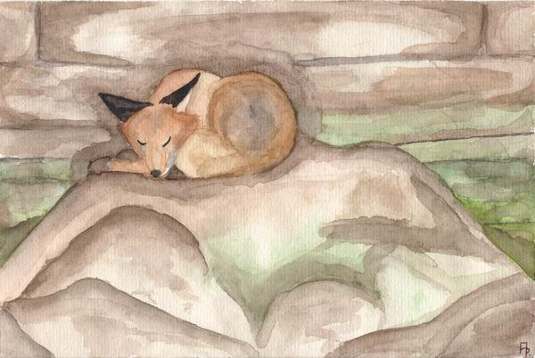 Sleepy Fox by KuschelGarou