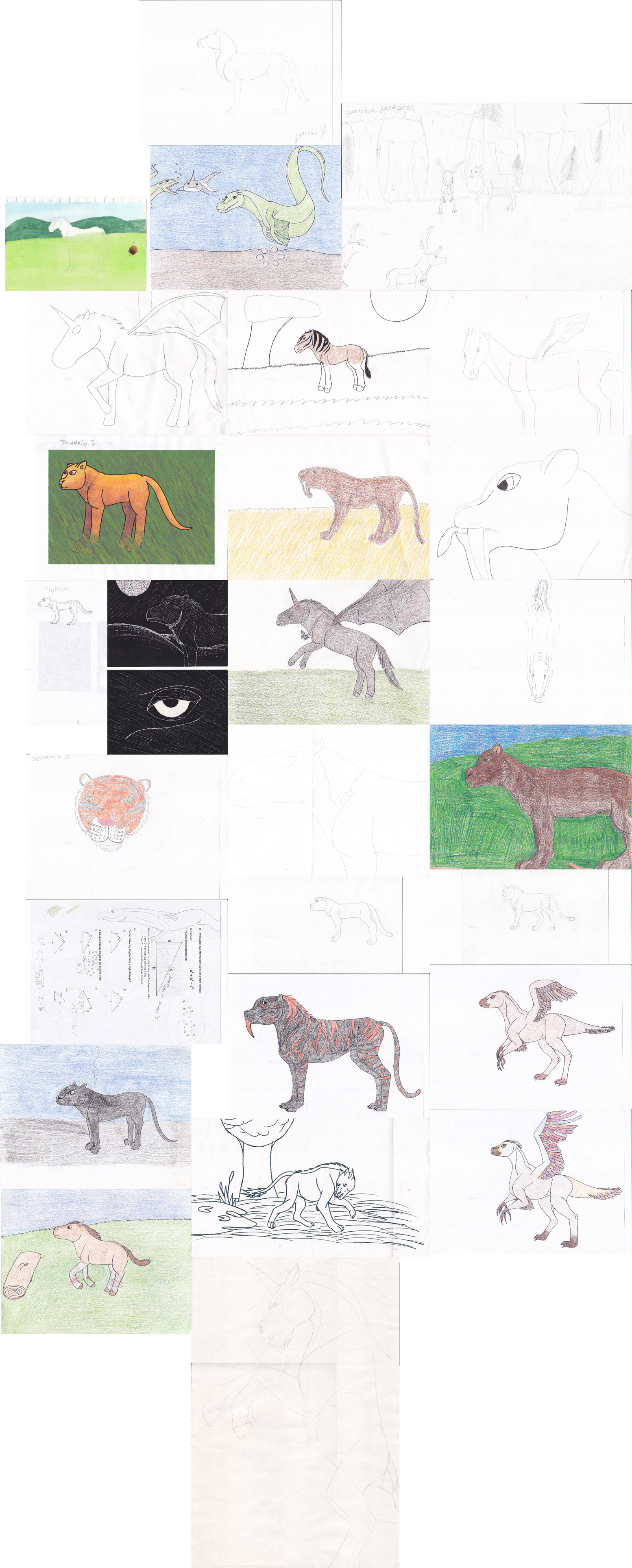 Old Traditional Drawings + Lost Digital Drawing by horse14t