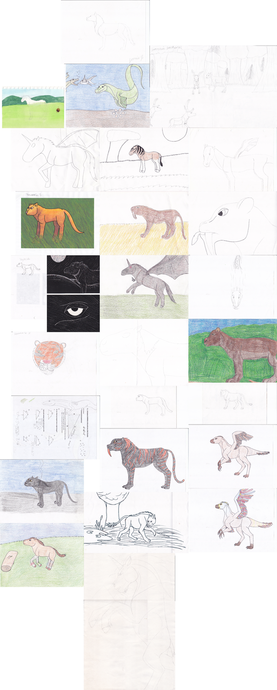 Old Traditional Drawings + Lost Digital Drawing by horse14t