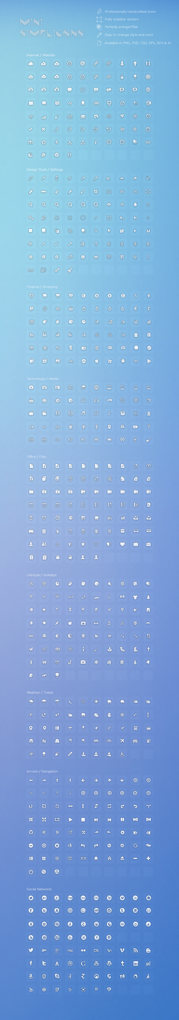600+Mini Simplicons Icon Set by okidoci