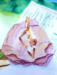 Watercolor Still Life with horse by lantairvlea