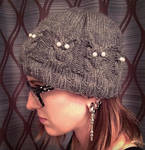 Owl cable hat by Kitten--Mittens