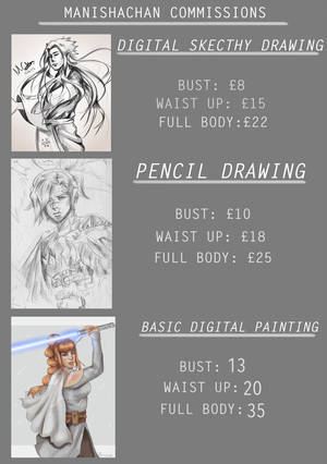 Commissions open! by ManishaChan Commissions open! by ManishaChan