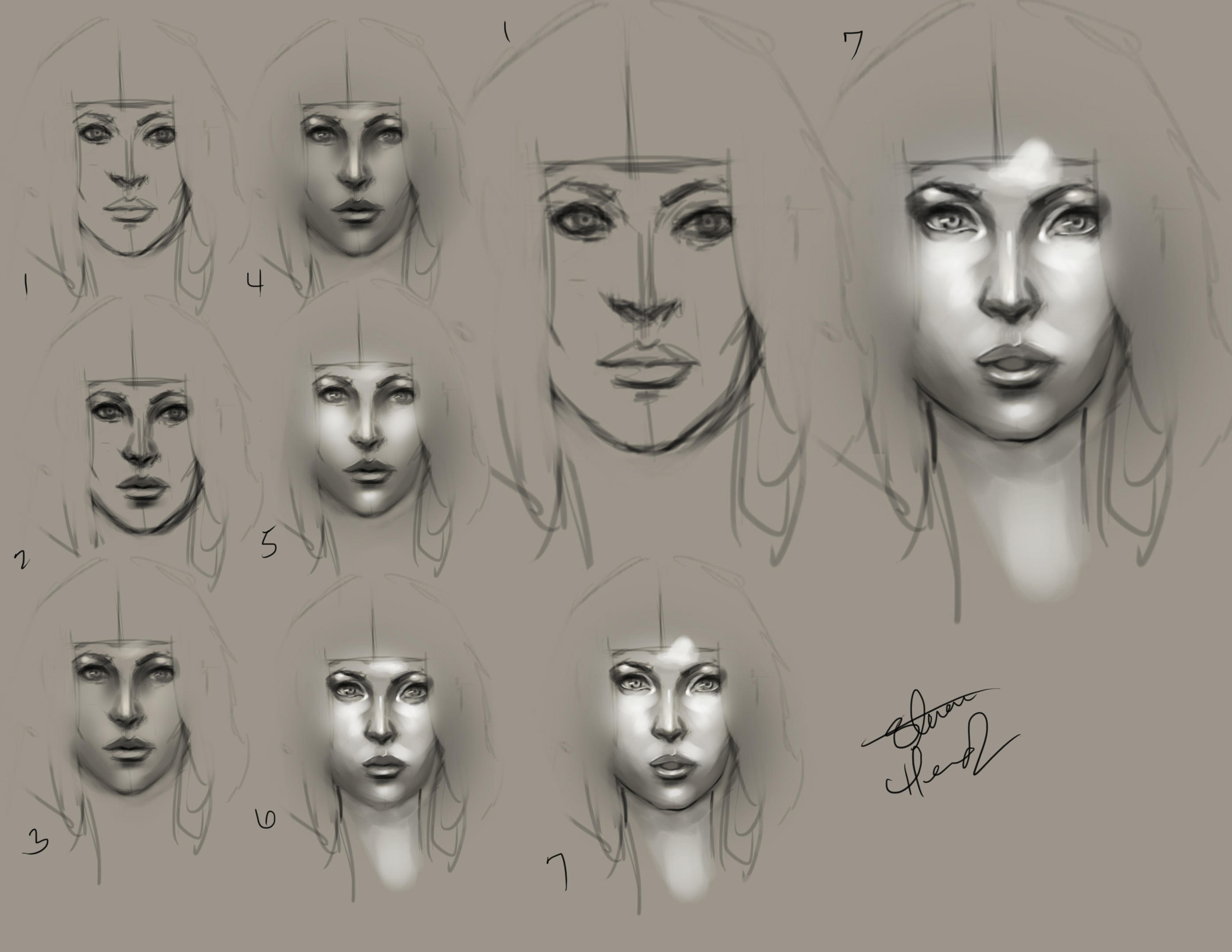 Step by Step Painting a Face by X2X0Art on DeviantArt