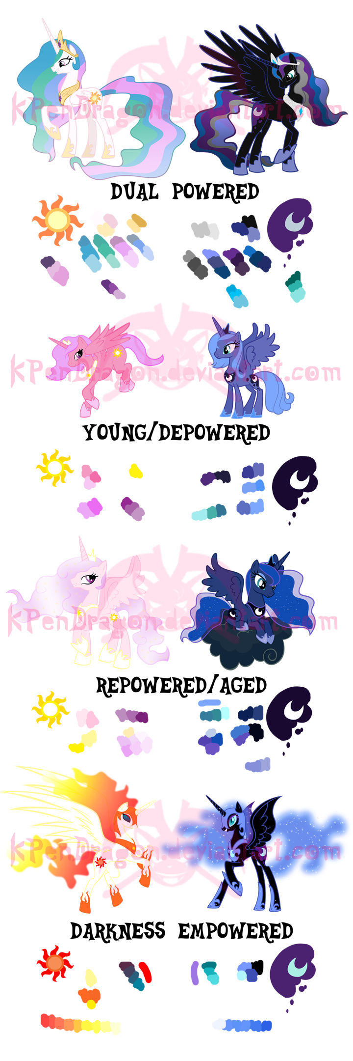 MLP: DUSK and FiM alicorn comparisons by KPenDragon