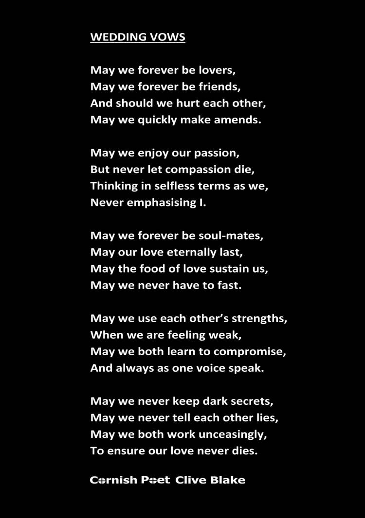 Wedding Vows Poetry Bbcp Poem By Cliveblake On Deviantart Wedding Vows Poetry Bbcp Poem By Cliveblake