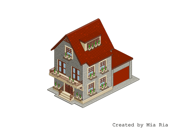 Pixel Art. Isometric. House 2 by MimiMiaART