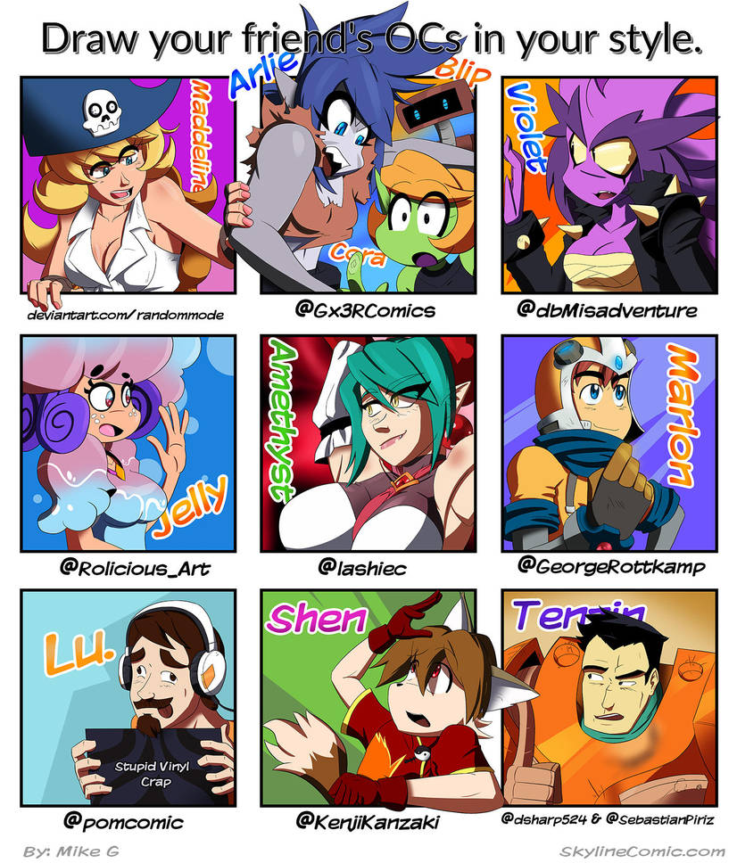 Draw your friend's in your style meme thing! by Gx3RComics