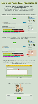 How to Use Thumb Codes + Stamps on dA by SweetDuke