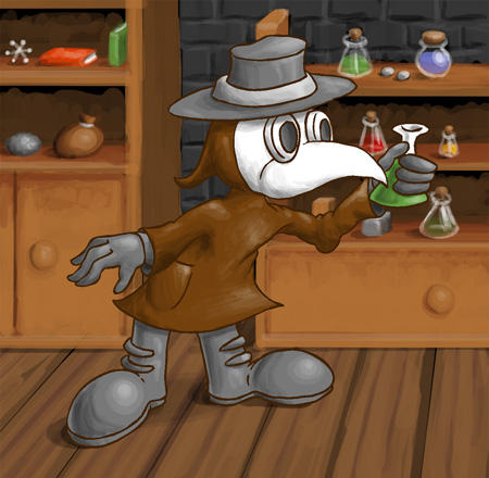 Dr. DeLaplaga (card artwork) by Vellidragon