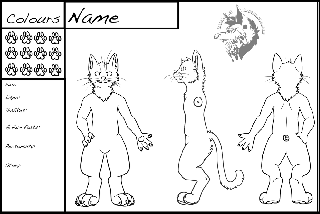 Free furry ref sheet - cat by Haxzure