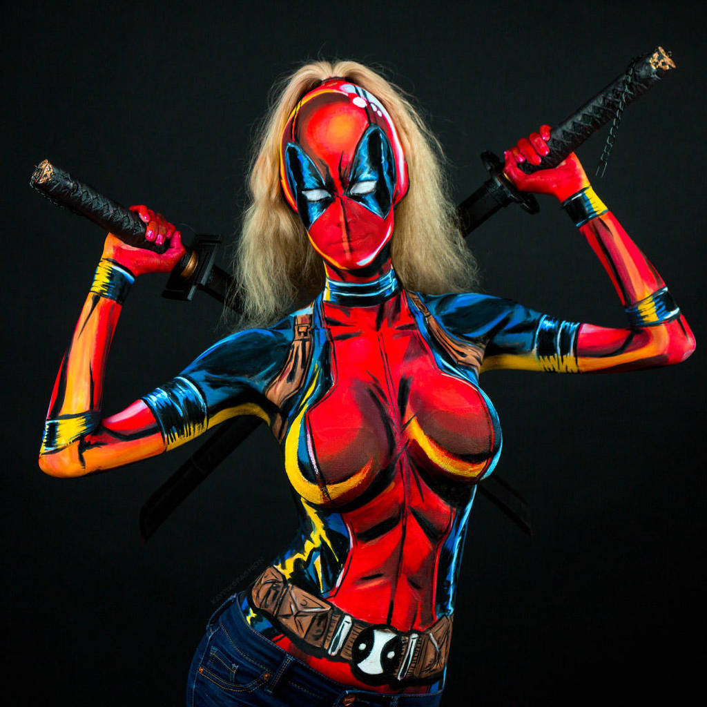 Lady Deadpool Bodypaint by KayPikeFashion