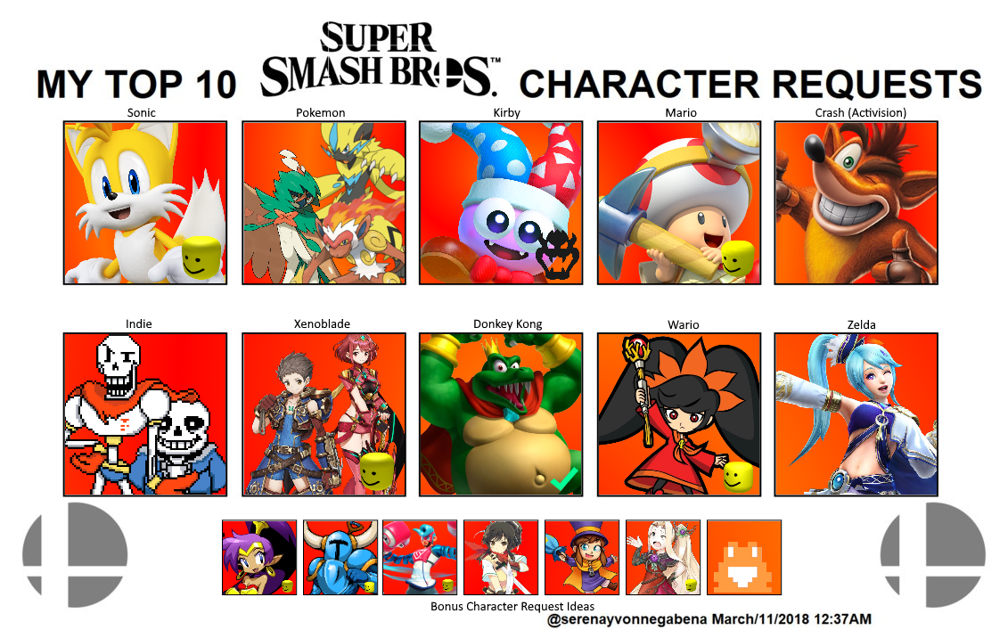 My Top 10 Smash Bros Roster Requests By Toad900 On Deviantart