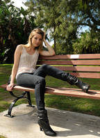 Peach - park bench 1 by wildplaces