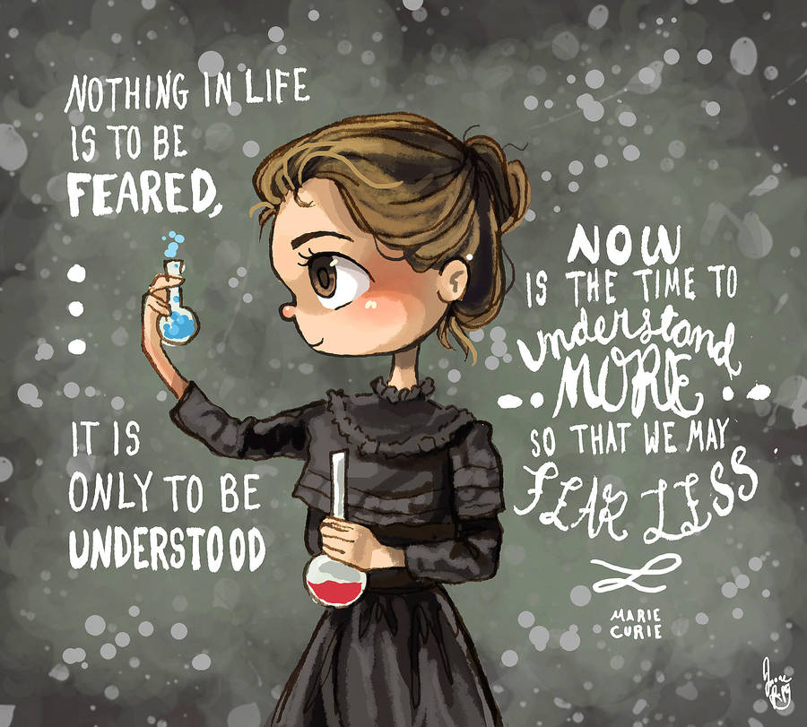 It is a photo of Persnickety Marie Curie Drawing It is an image of Persnickety Marie Curie Drawing