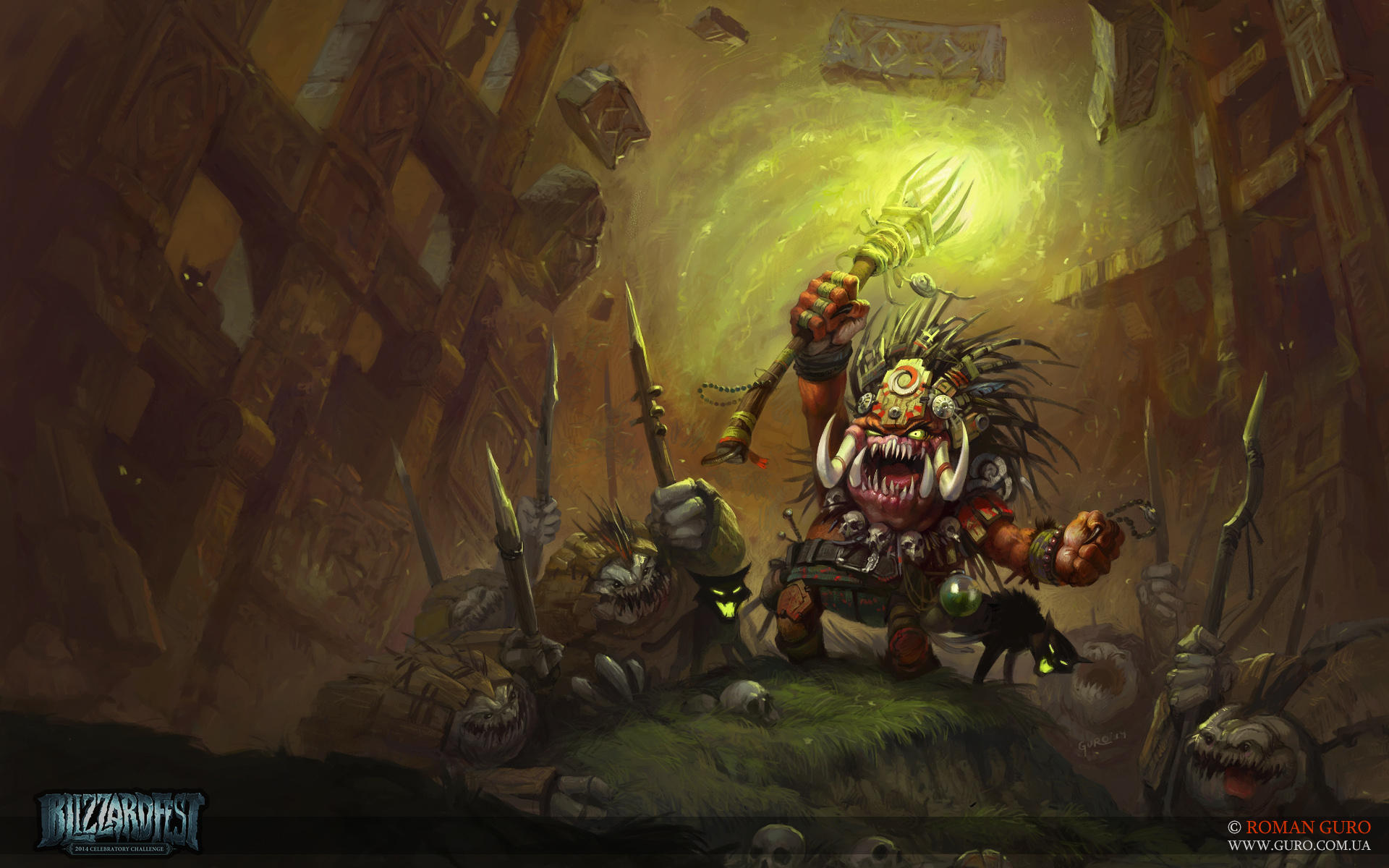Blizzardfest 2014: BoganShaman. Wallpaper FullHD by Guro