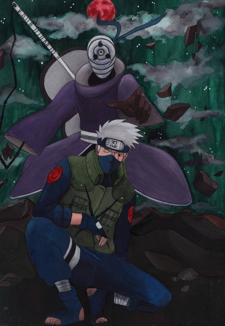 Kakashi vs Obito (drawing) by lera-park on DeviantArt