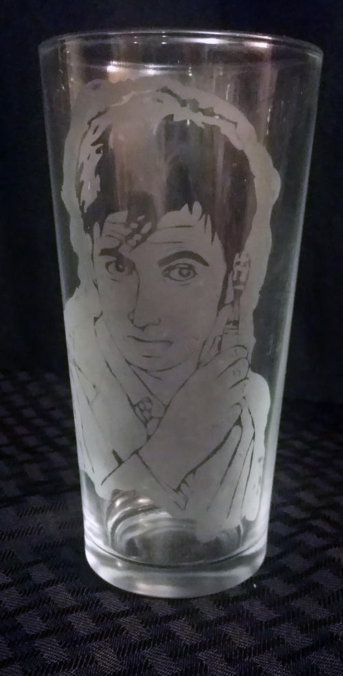 10th Doctor / David Tennant Etched Glass by LillyInverse