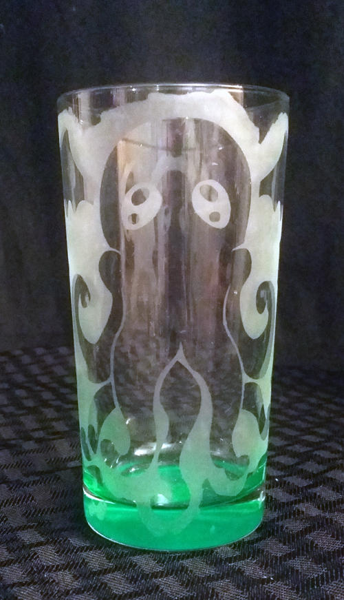 Chibithulhu Etched Glass by LillyInverse Chibithulhu Etched Glass by LillyInverse