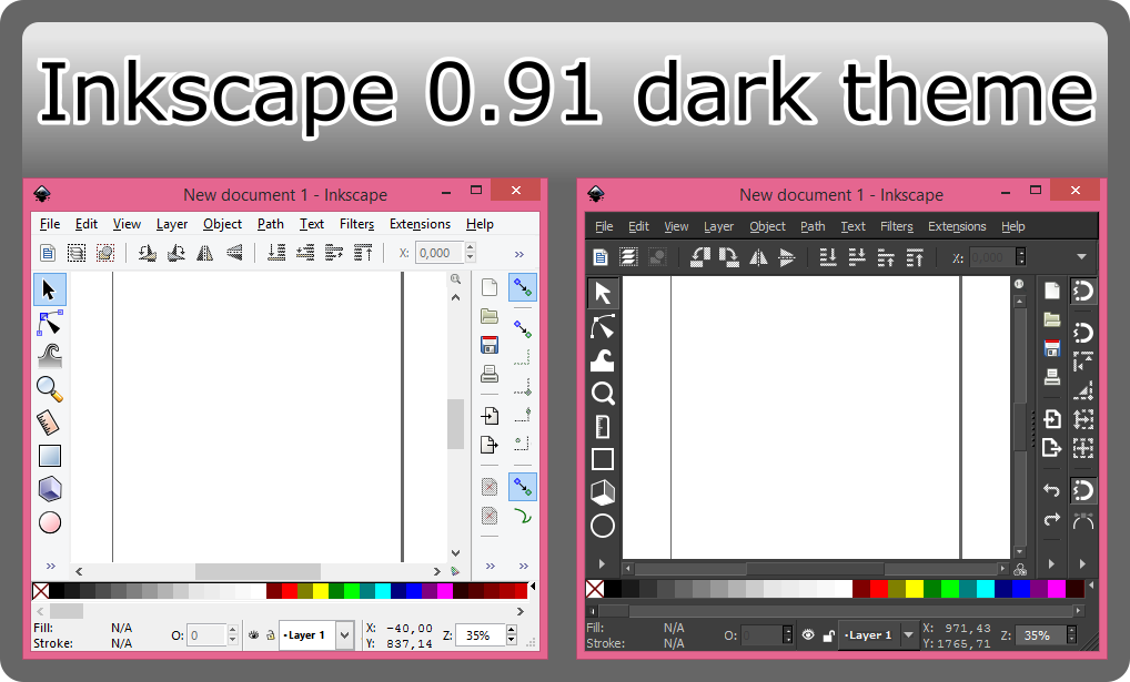 Inkscape 0.91 dark theme by roadsleadme