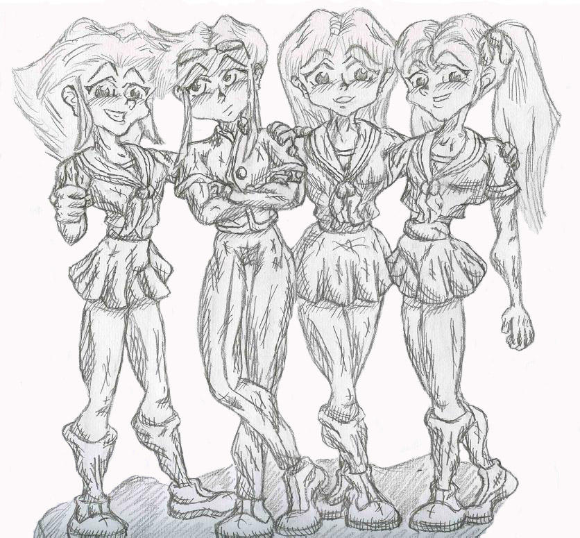 Flying Koi Group Pose by toiletmonkie