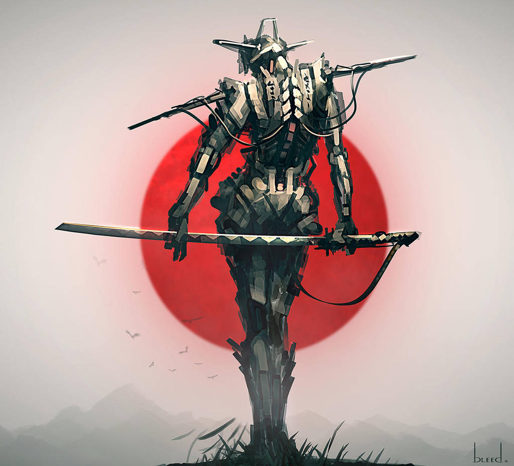Cyborg Samurai by blee-d