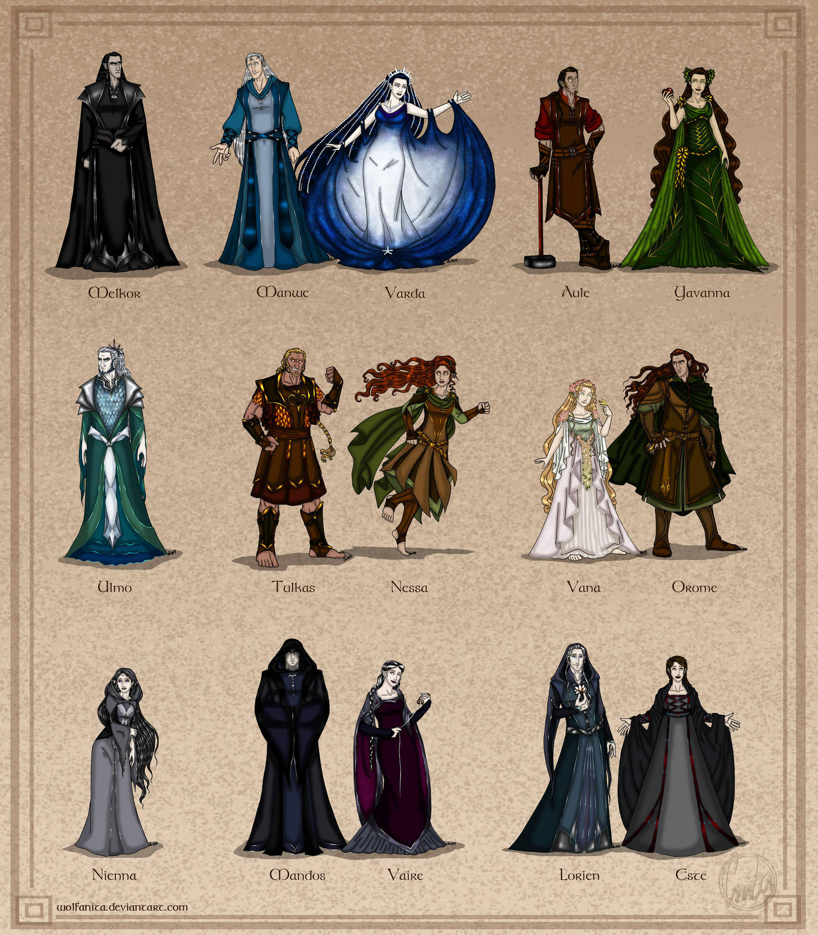 The Silmarillion: The Valar - Couples Version by wolfanita