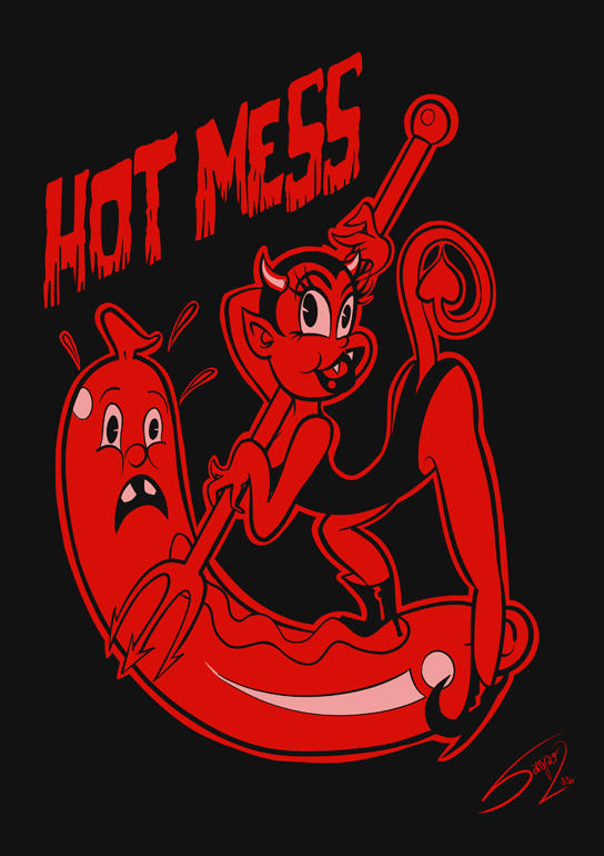 Hot Mess T-shirt by LaserDatsun
