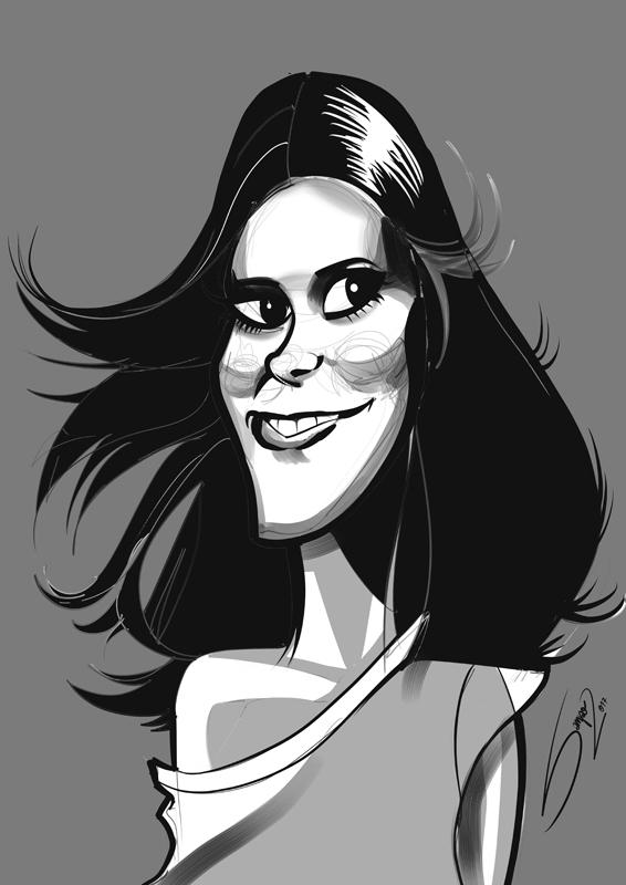 Carrie Fisher Sketch by LaserDatsun