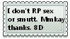 No Sessy or Shmutty times mmkaythanksh XB -stamp- by lonesome-wolf-child