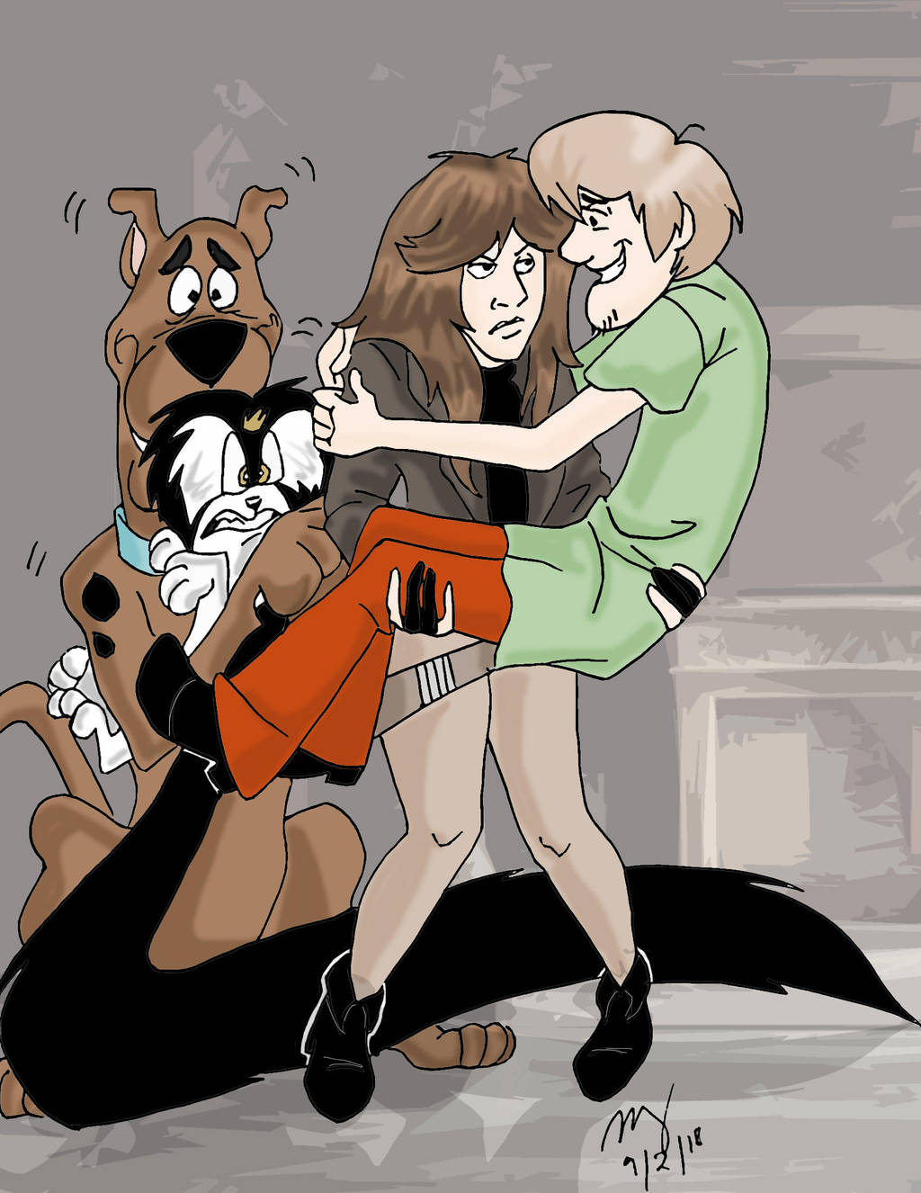 Blacktail And Scooby Doo by pythonorbit