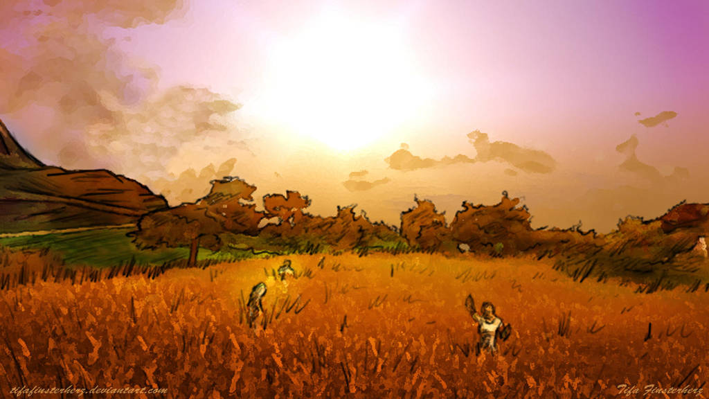 Field at nightfall wallpaper by TifaFinsterherz
